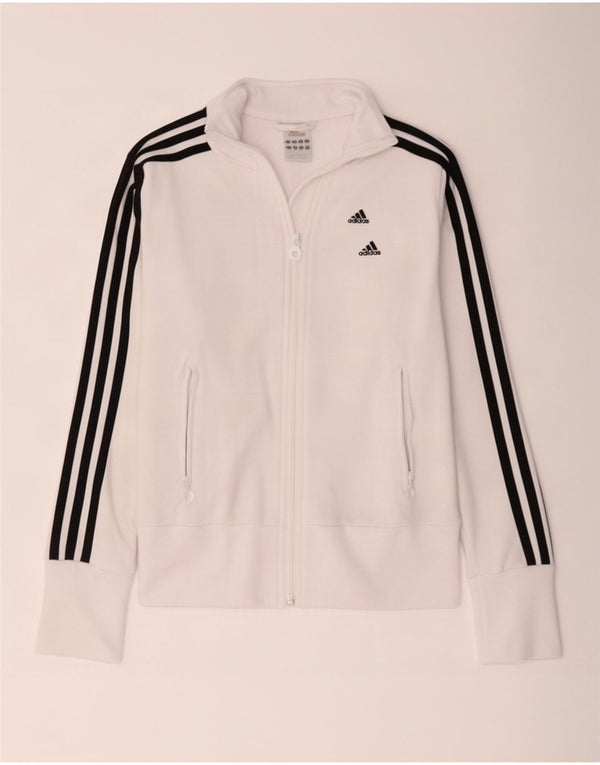 Adidas Damen Trainingsanzug Top Jacke UK 8 Small Weiß Polyester
