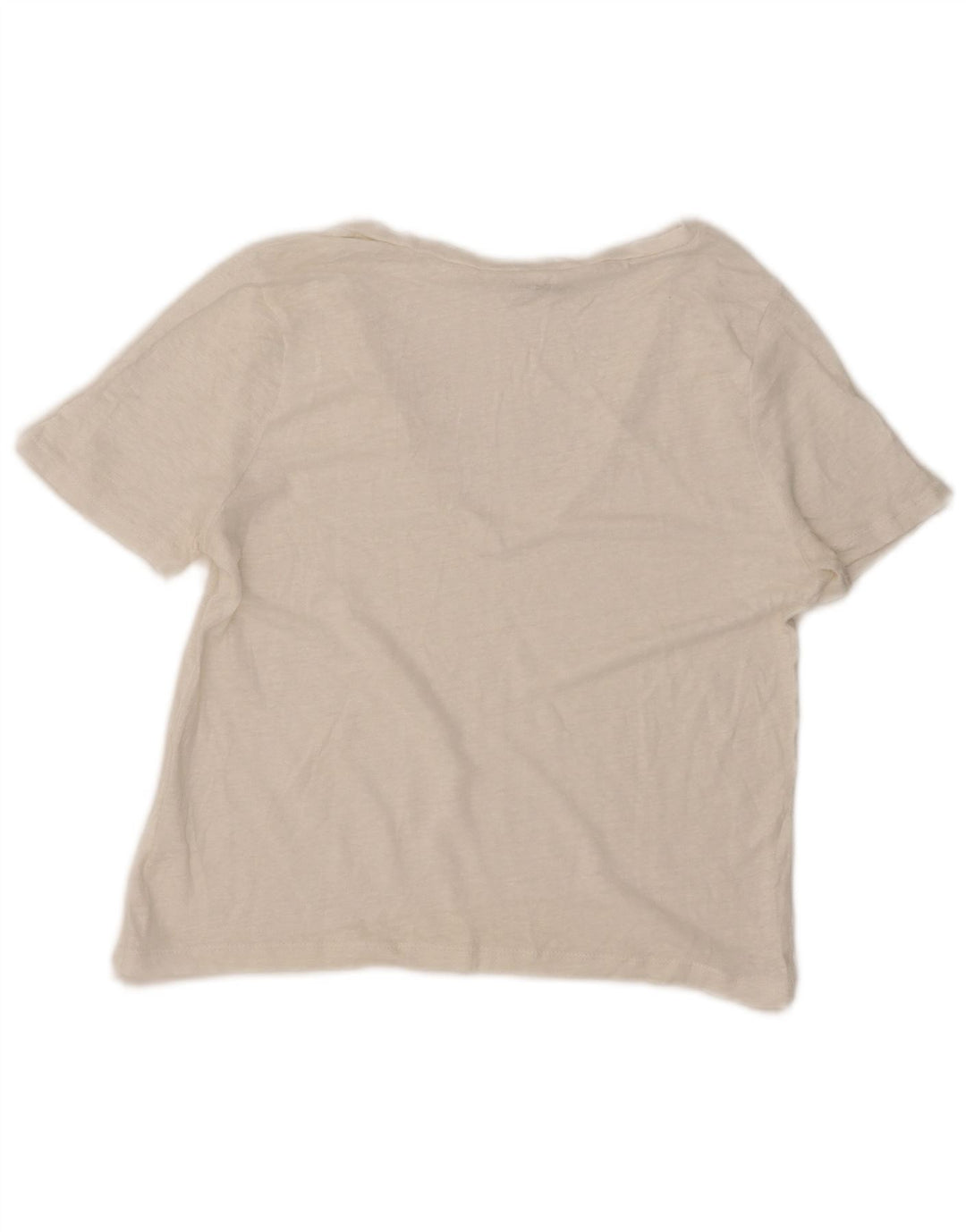 Zara Damen Crop T-Shirt Top UK 12 Medium Weiß