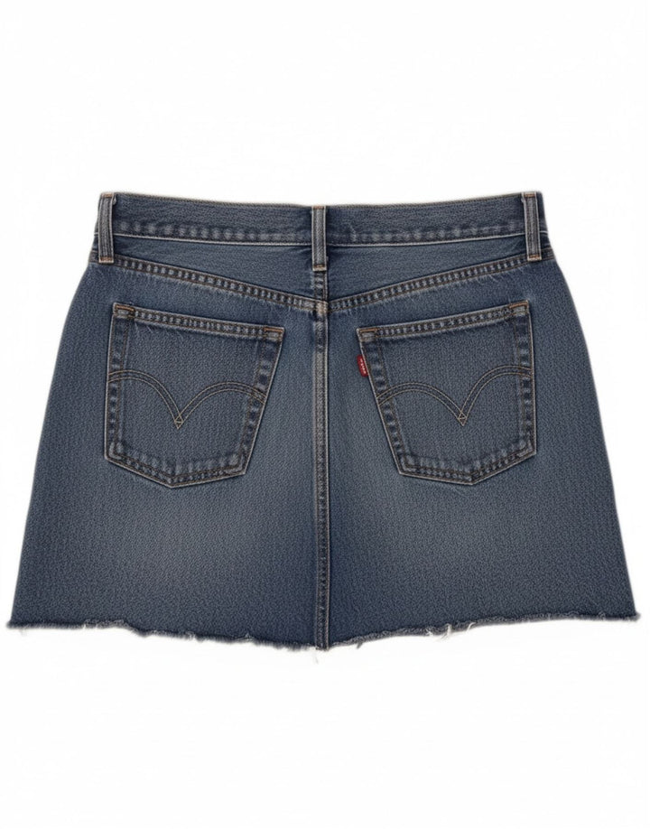 Levi's Damen Mini-Jeansrock mit niedriger Taille, W28, mittelblaue Baumwolle
