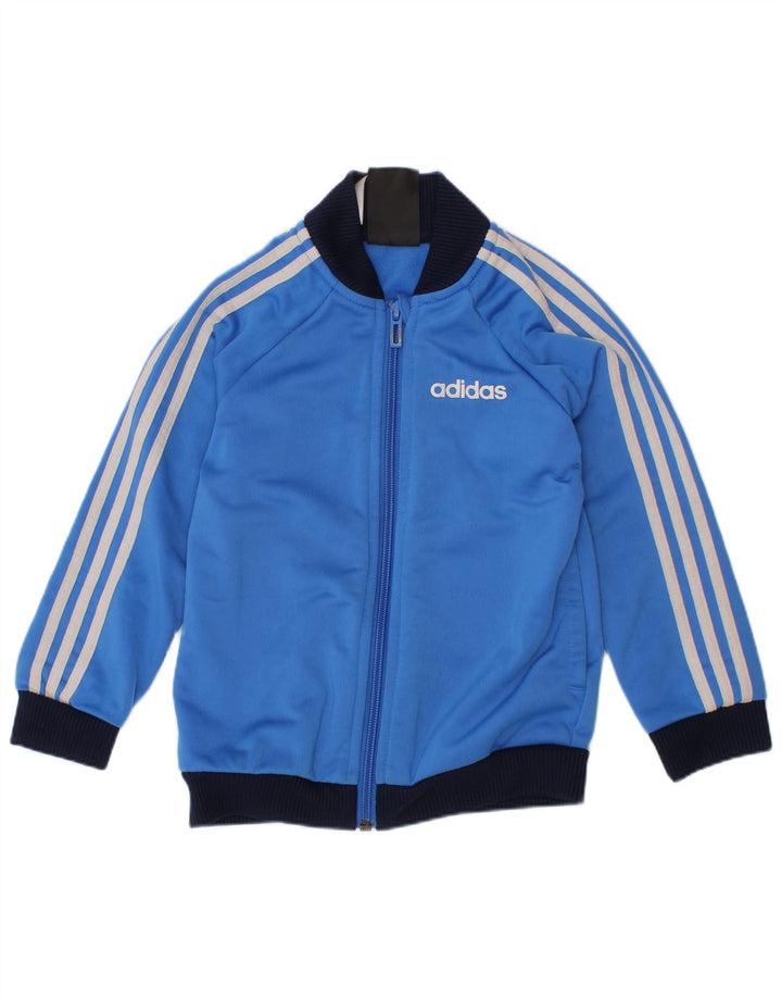 ADIDAS Jungen-Trainingsanzug, Top-Jacke, 2–3 Jahre, blaues Polyester
