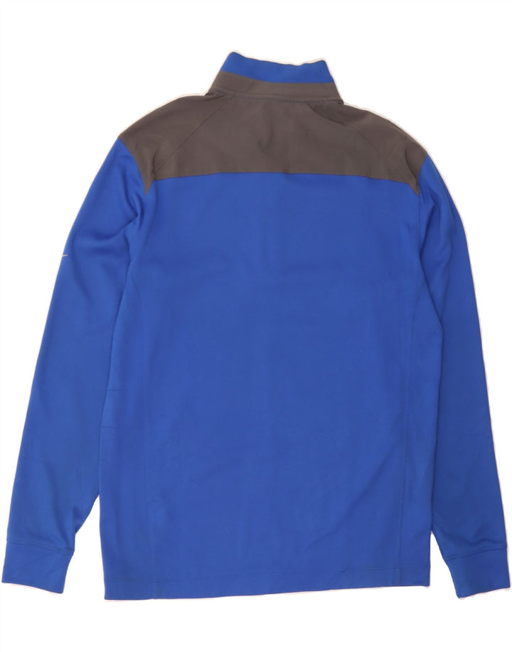 NIKE Mens Zip Neck Pullover Tracksuit Top Medium Blue Colourblock Vintage Nike and Second-Hand Nike from Messina Hembry 