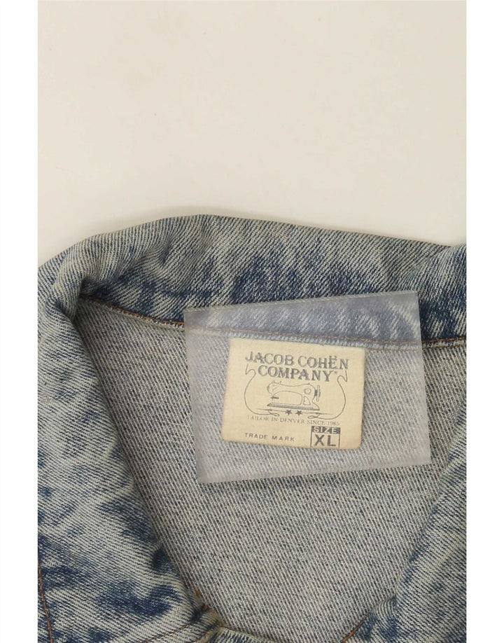 Jacob Cohen Herren Distressed Denim Jacke UK 42 XL Blaue Baumwolle