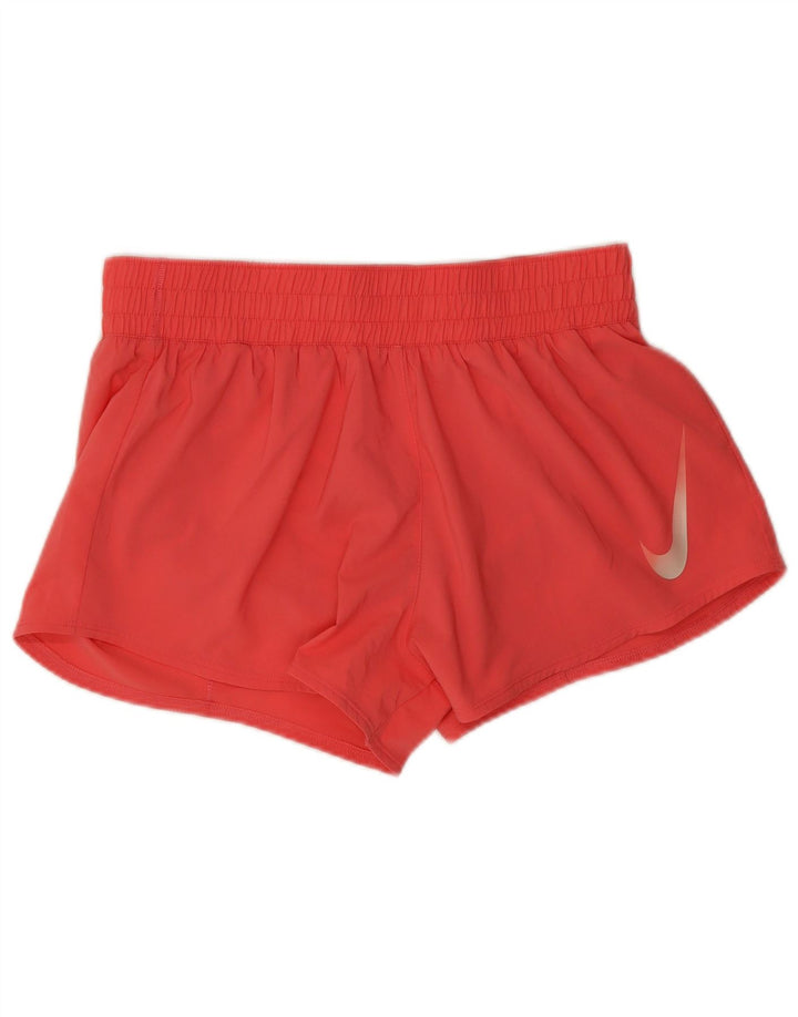 Nike Damen Dri Fit Sport Shorts UK 14 Large Rosa Polyester