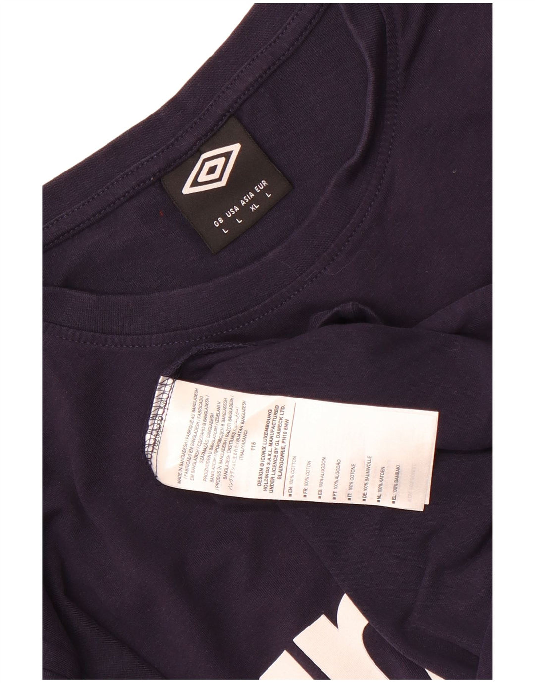 Umbro Herren-T-Shirt mit Grafik, groß, marineblau, Baumwolle