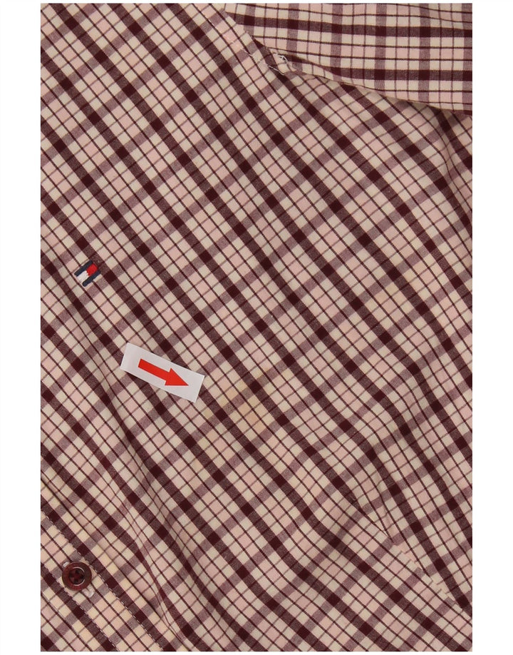 Tommy Hilfiger Damenhemd US 6 Medium Maroon Check Baumwolle