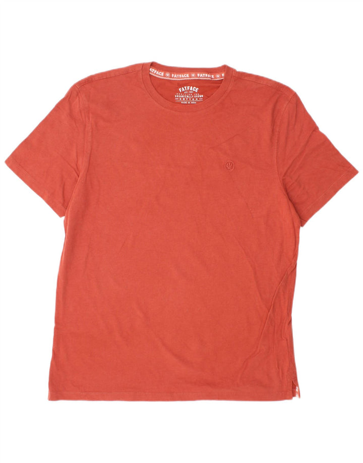FAT FACE Herren T-Shirt Top Large Orange Baumwolle