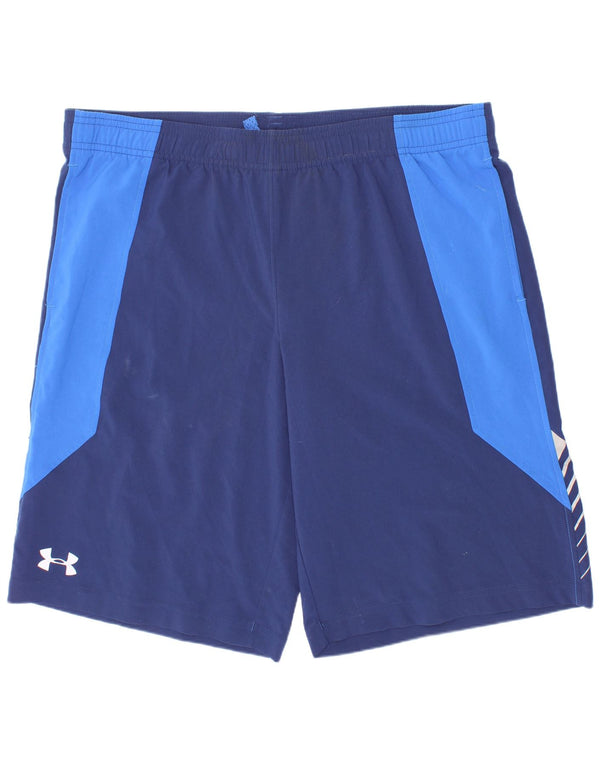 Under Armour Sportshorts für Jungen, 11–12 Jahre, groß, Marineblau, Farbblock
