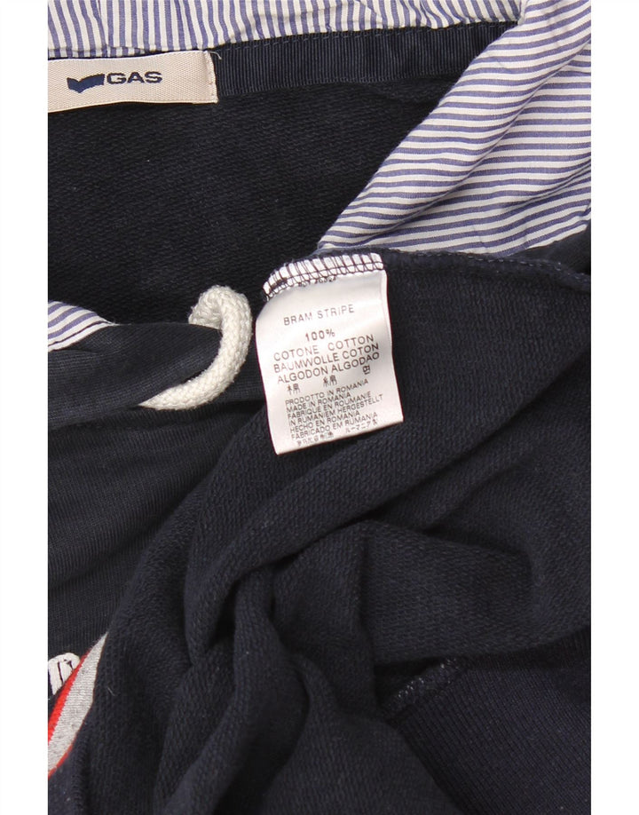 GAS Herren-Kapuzenpullover mit Grafik, groß, marineblau, Baumwolle