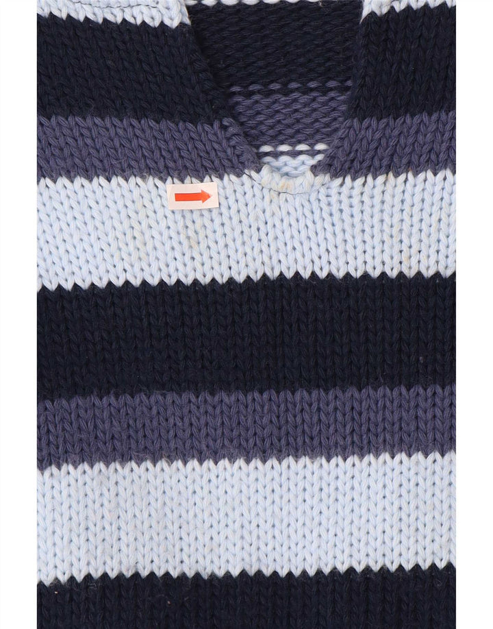 Vintage Damen V-Ausschnitt Pullover Pullover UK 12 Medium Bunt gestreift