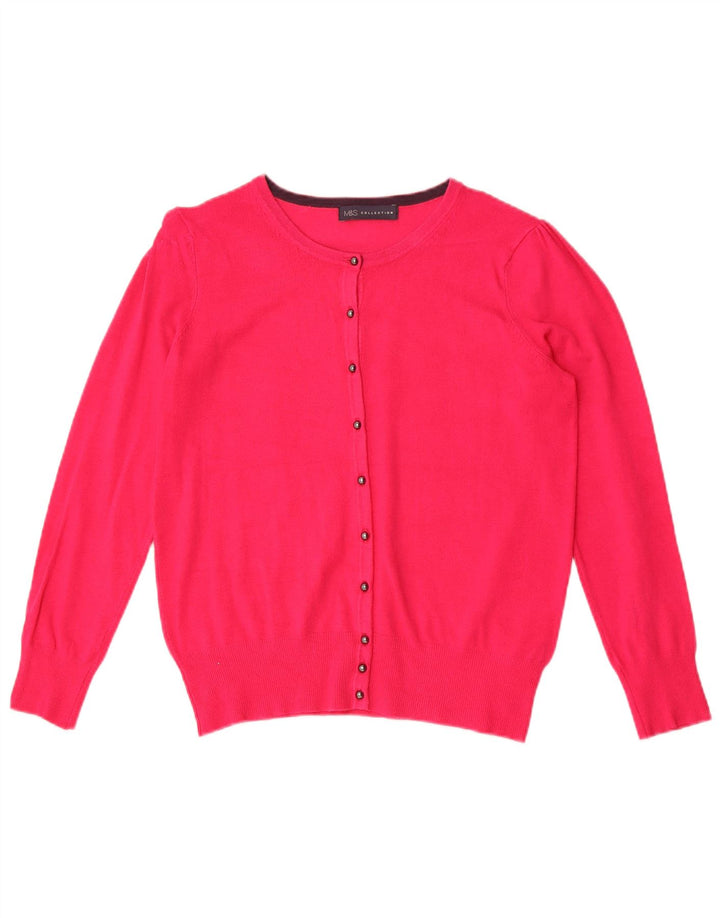Marks & Spencer Damen-Cardigan-Pullover UK 10 Small Rosa Viskose