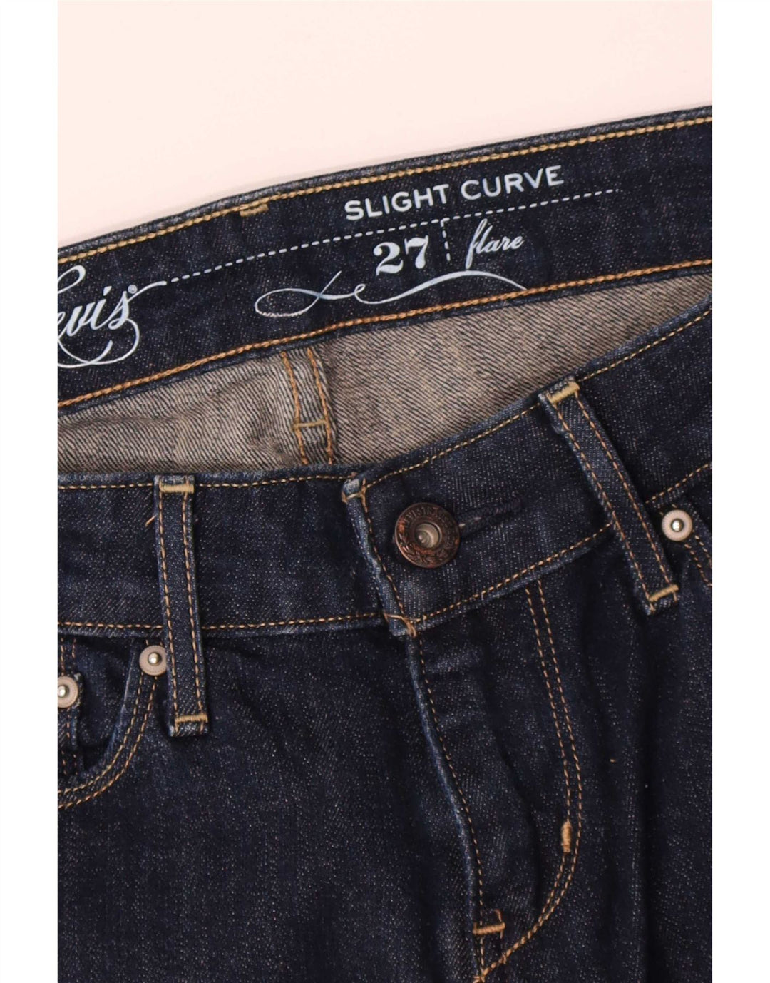 Levi's Damen Slight Curve Flared Jeans W27 L32 Marineblaue Baumwolle
