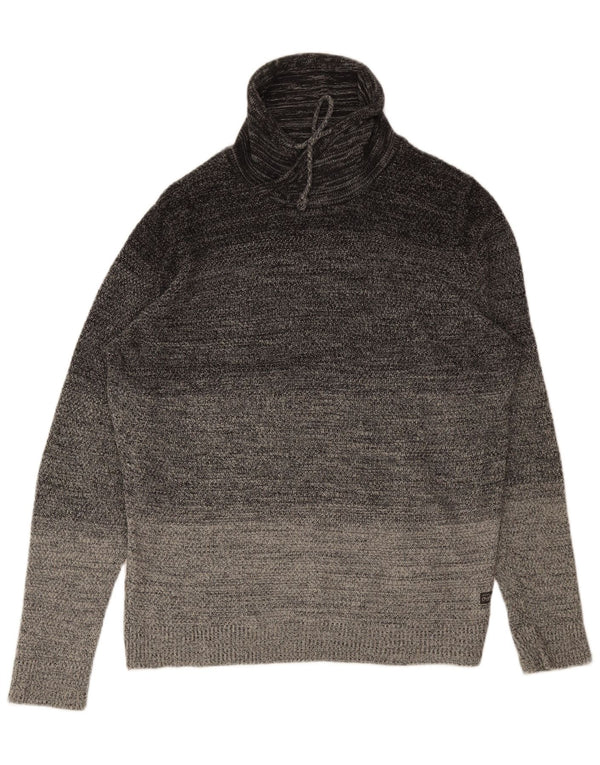 Jack & Jones Herren-Pullover mit Rollkragen, XL, grau, Blockfarben, Baumwolle