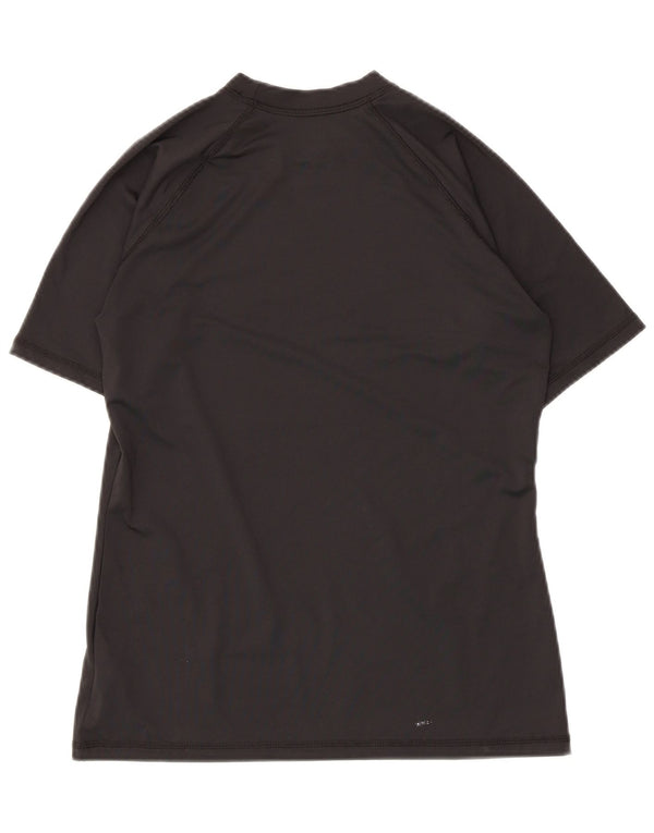 Nike Damen Dri Fit Graphic T-Shirt Top UK 12 Medium Schwarz Polyester