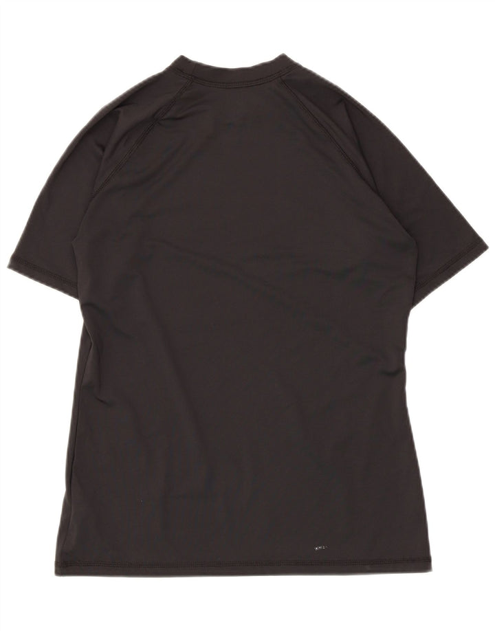 Nike Damen Dri Fit Graphic T-Shirt Top UK 12 Medium Schwarz Polyester