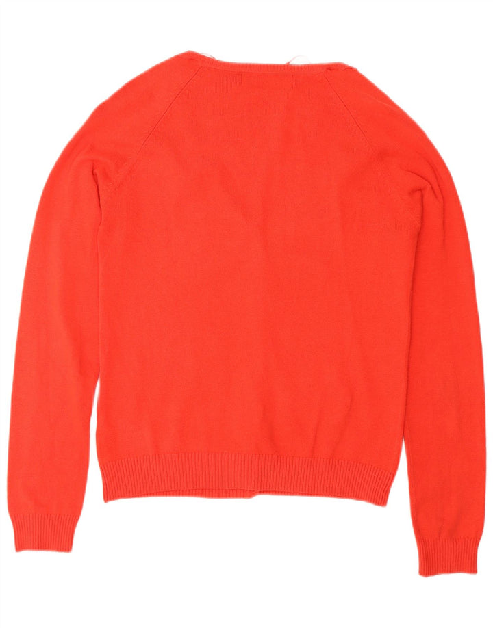 Zara Damen-Cardigan-Pullover UK 12 Mittelrote Baumwolle