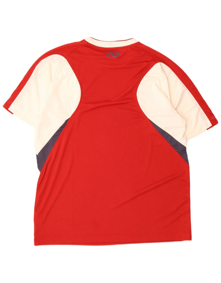 Lotto Herren-T-Shirt mit Grafik, 2XL, rotes Farbblock-Polyester