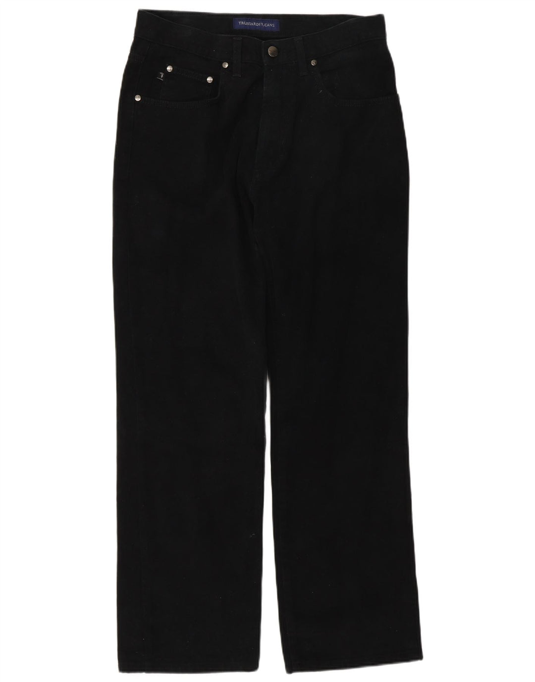 Trussardi Herren Straight Jeans IT 48 Medium W32 L30 Schwarze Baumwolle