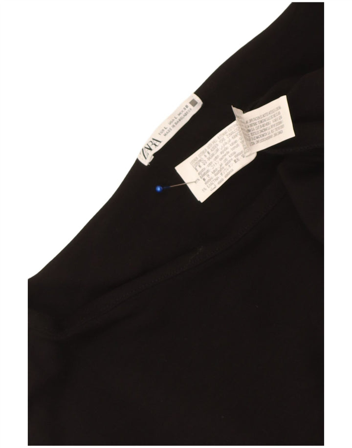 Zara Damen Maxikleid UK 14 Große schwarze Baumwolle