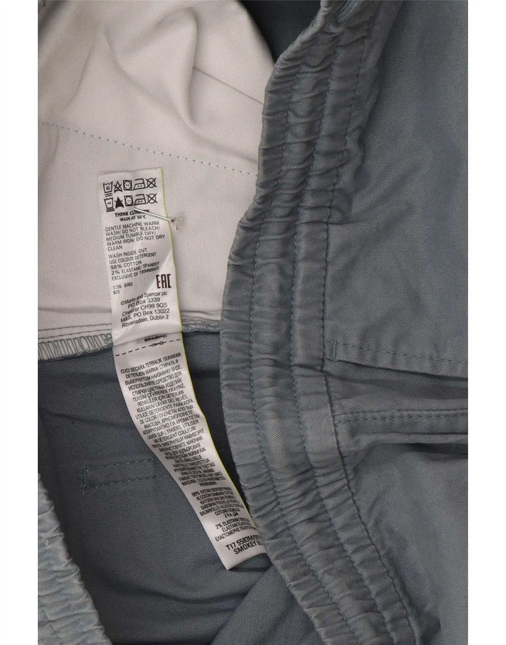 Marks & Spencer Herren-Chinoshorts W34, Größe L, Blau, Baumwolle