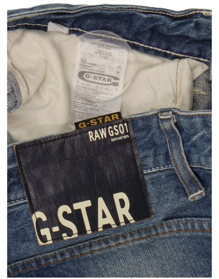 G-STAR Herren Yield Slim Jeans W33 L32 Blaue Baumwolle