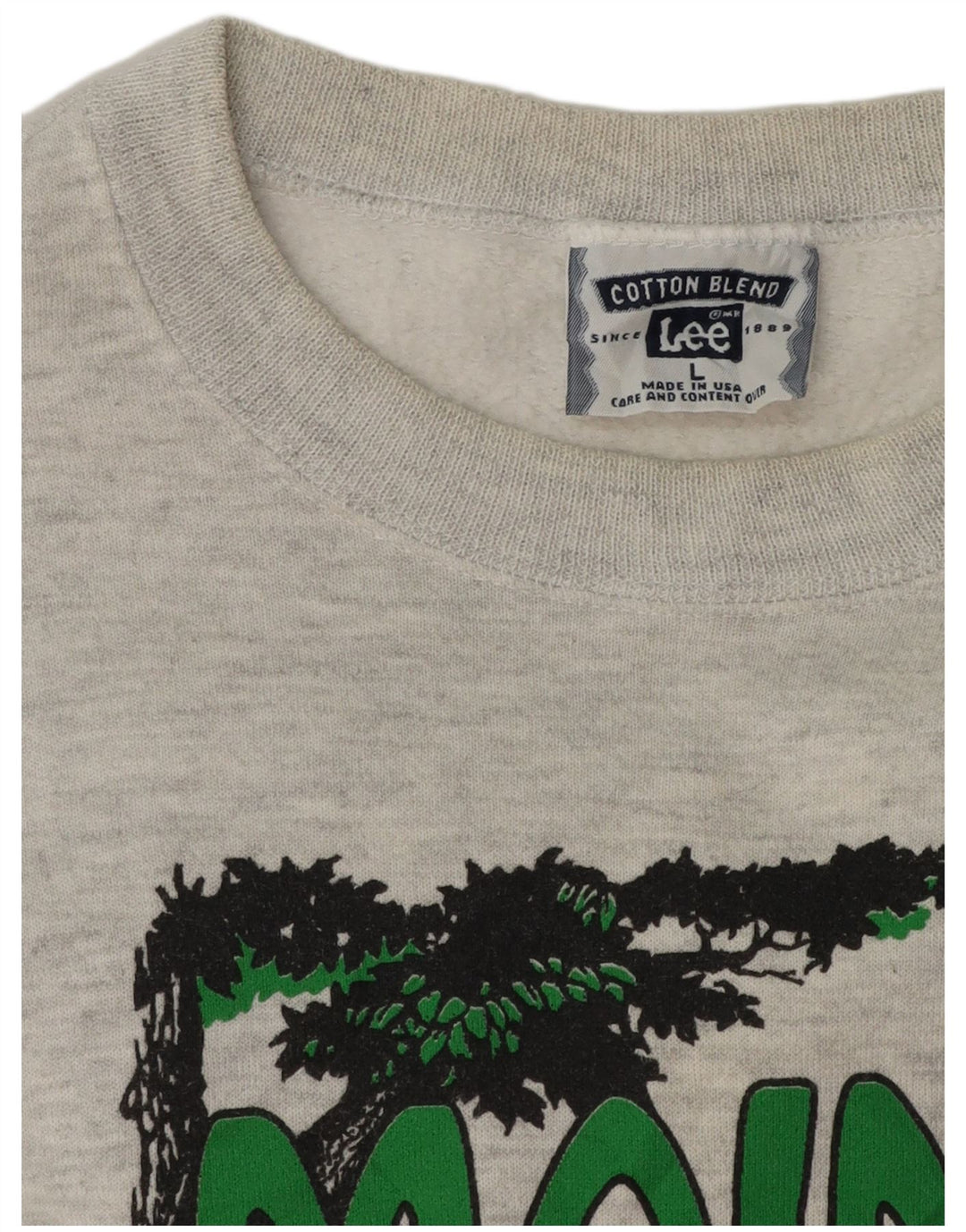 Lee Herren-Sweatshirt mit Grafik, groß, grau gesprenkelte Baumwolle