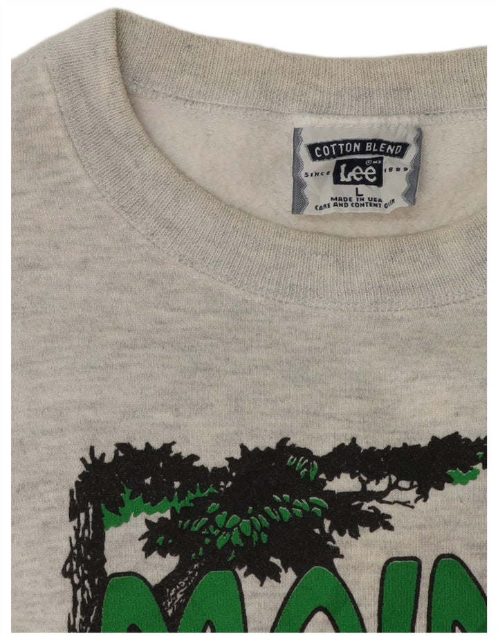 Lee Herren-Sweatshirt mit Grafik, groß, grau gesprenkelte Baumwolle
