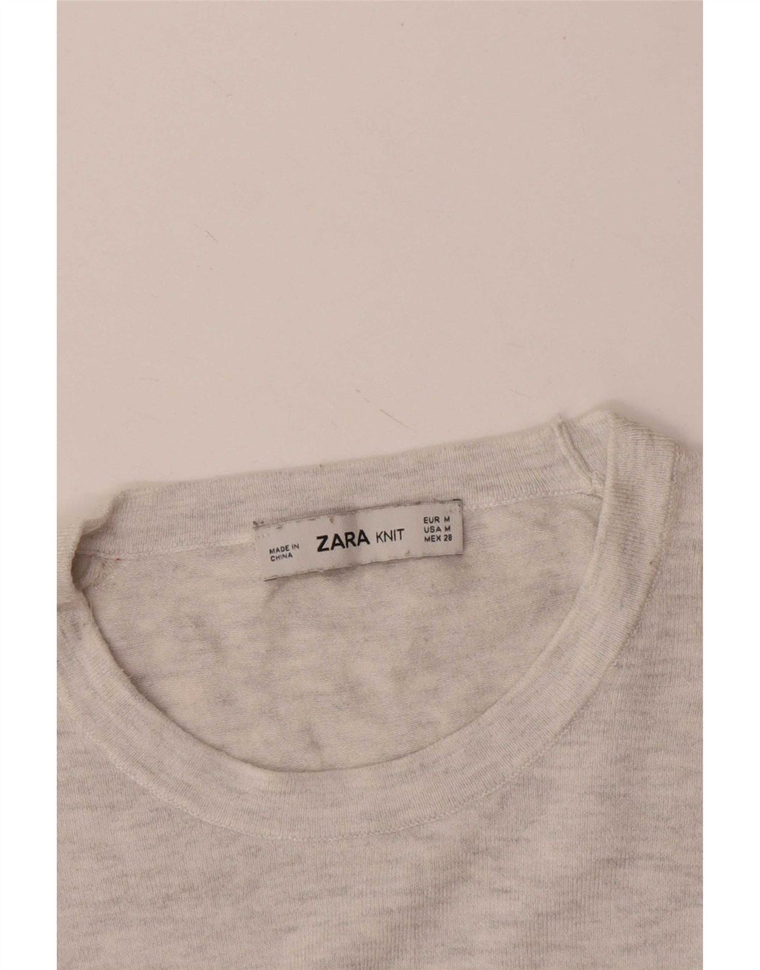 Zara Damen-Pullover mit Rundhalsausschnitt, Gr. 12, Mittelgrau meliert