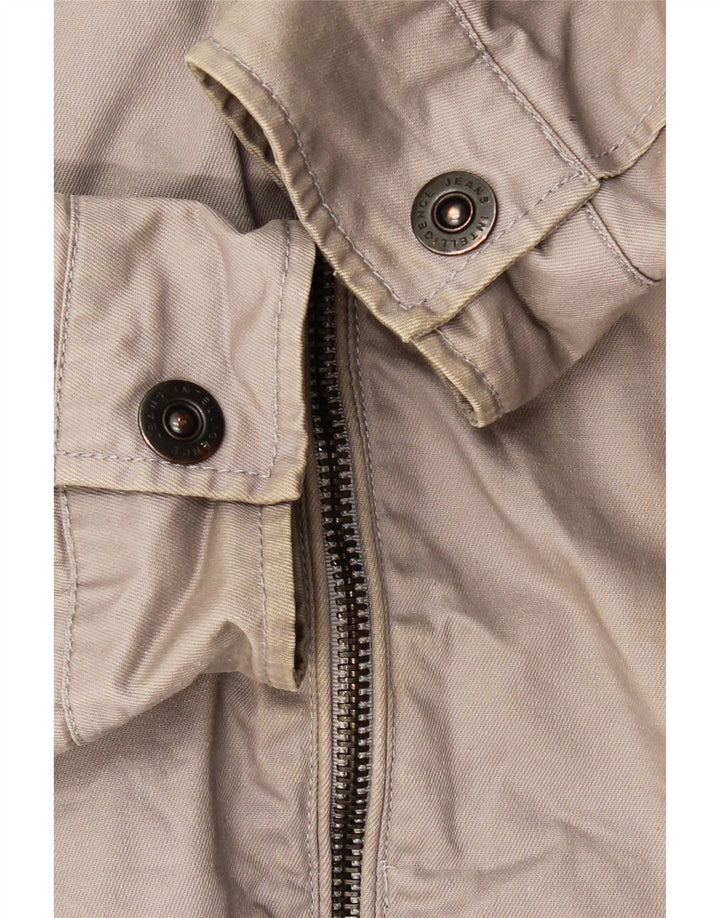 JACK & JONES Mens Military Jacket UK 42 XL Grey Cotton