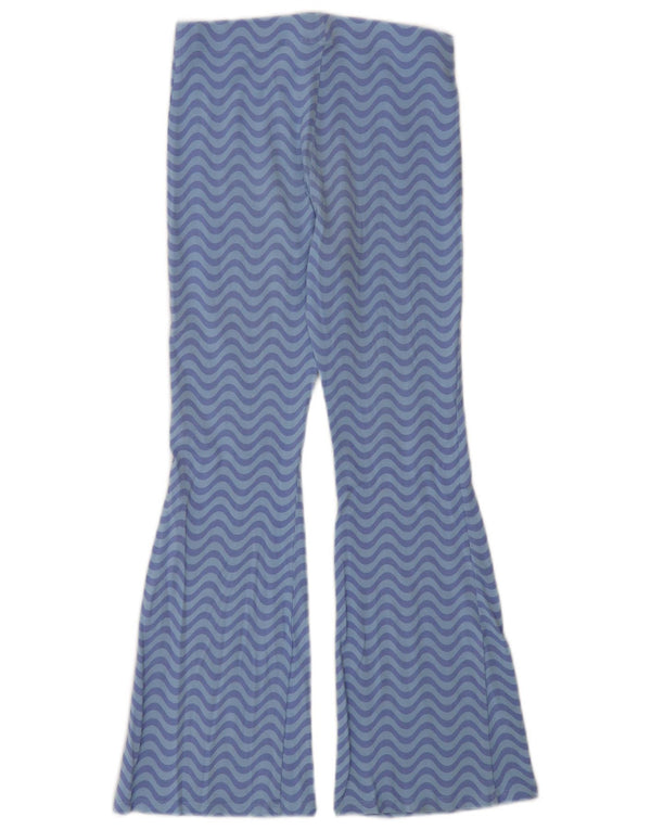 Marks & Spencer Girls Flare Tracksuit Trousers 10-11 Years Blue Chevron