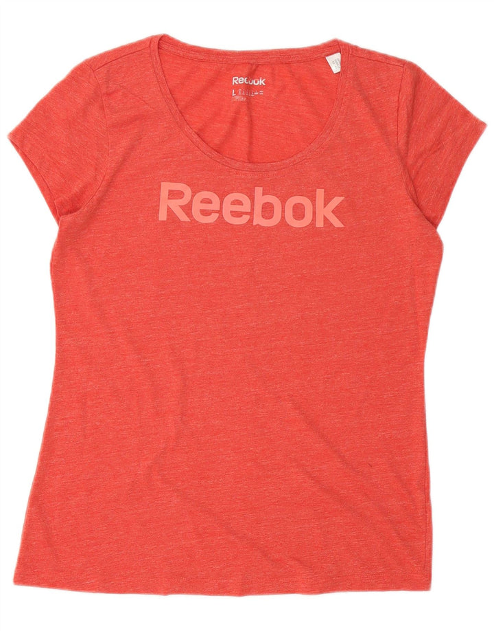 Reebok Damen Graphic T-Shirt Top UK 14 Large Rot