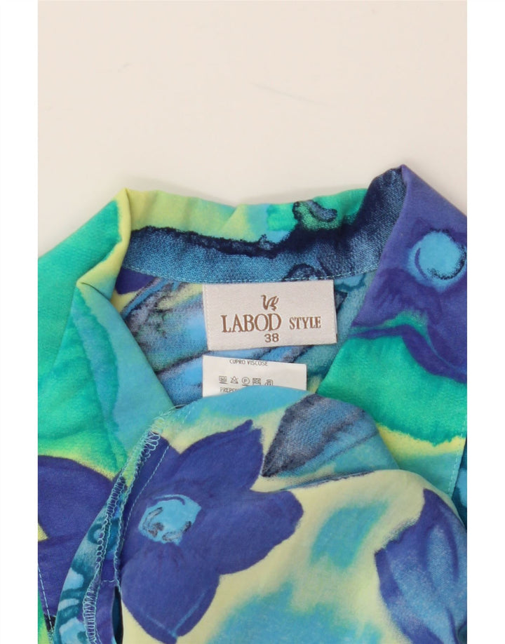 VINTAGE Damen Kurzarm-Hemdbluse EU 38 Medium Mehrfarbig geblümt
