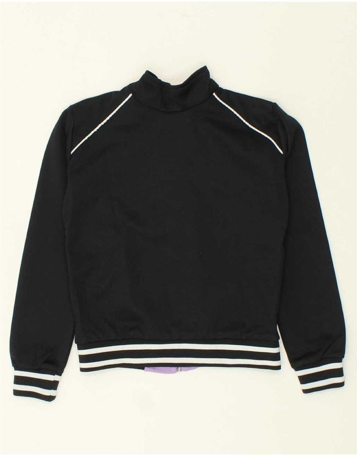 KAPPA Girls Tracksuit Top Jacket 9-10 Years Large Black Colourblock Vintage Kappa and Second-Hand Kappa from Messina Hembry 
