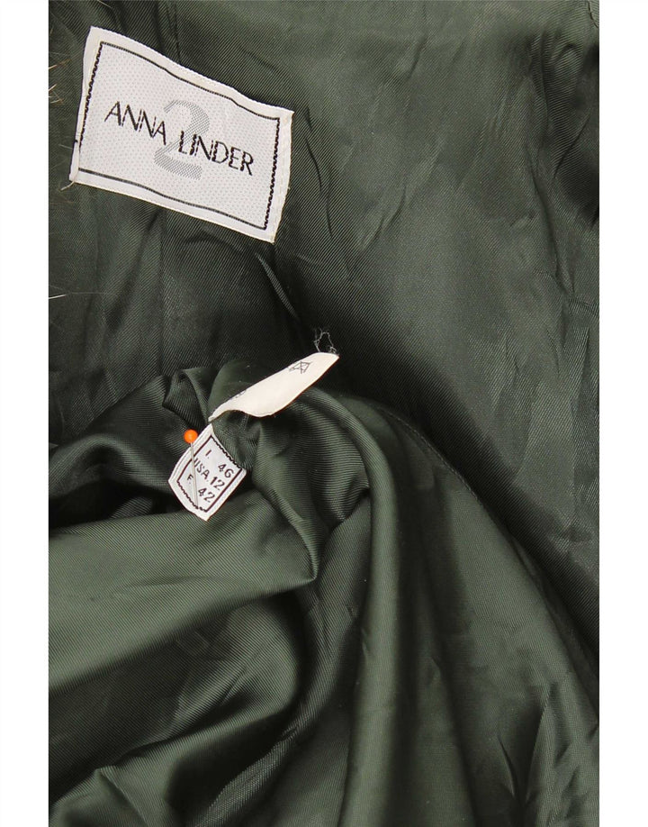 Anna Linder Damen Mantel IT 46 Große grüne Schurwolle