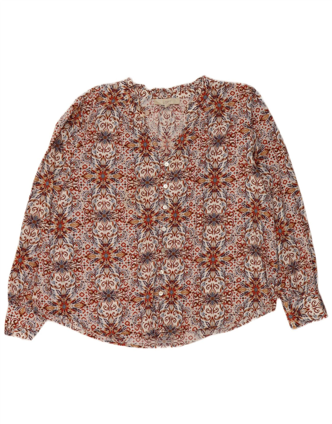 LOFT Damen Overshirt-Hemdbluse UK 18 XL Mehrfarbige Paisley-Baumwolle
