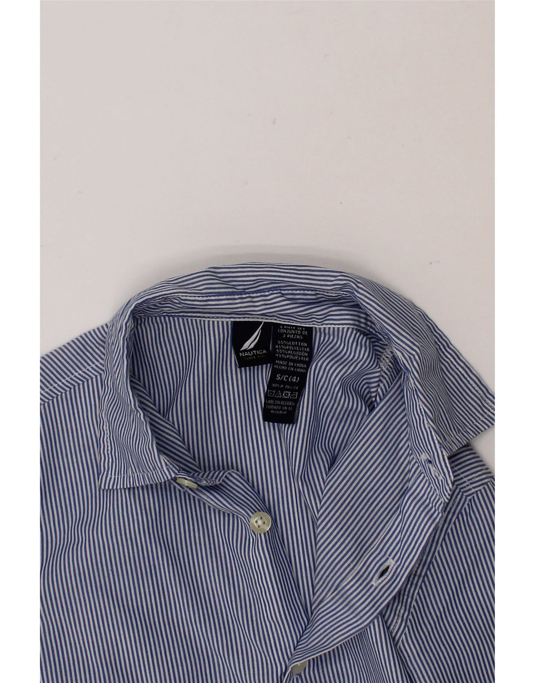 NAUTICA Boys Shirt 3-4 Years Small Navy Blue Striped Cotton Vintage Nautica and Second-Hand Nautica from Messina Hembry 