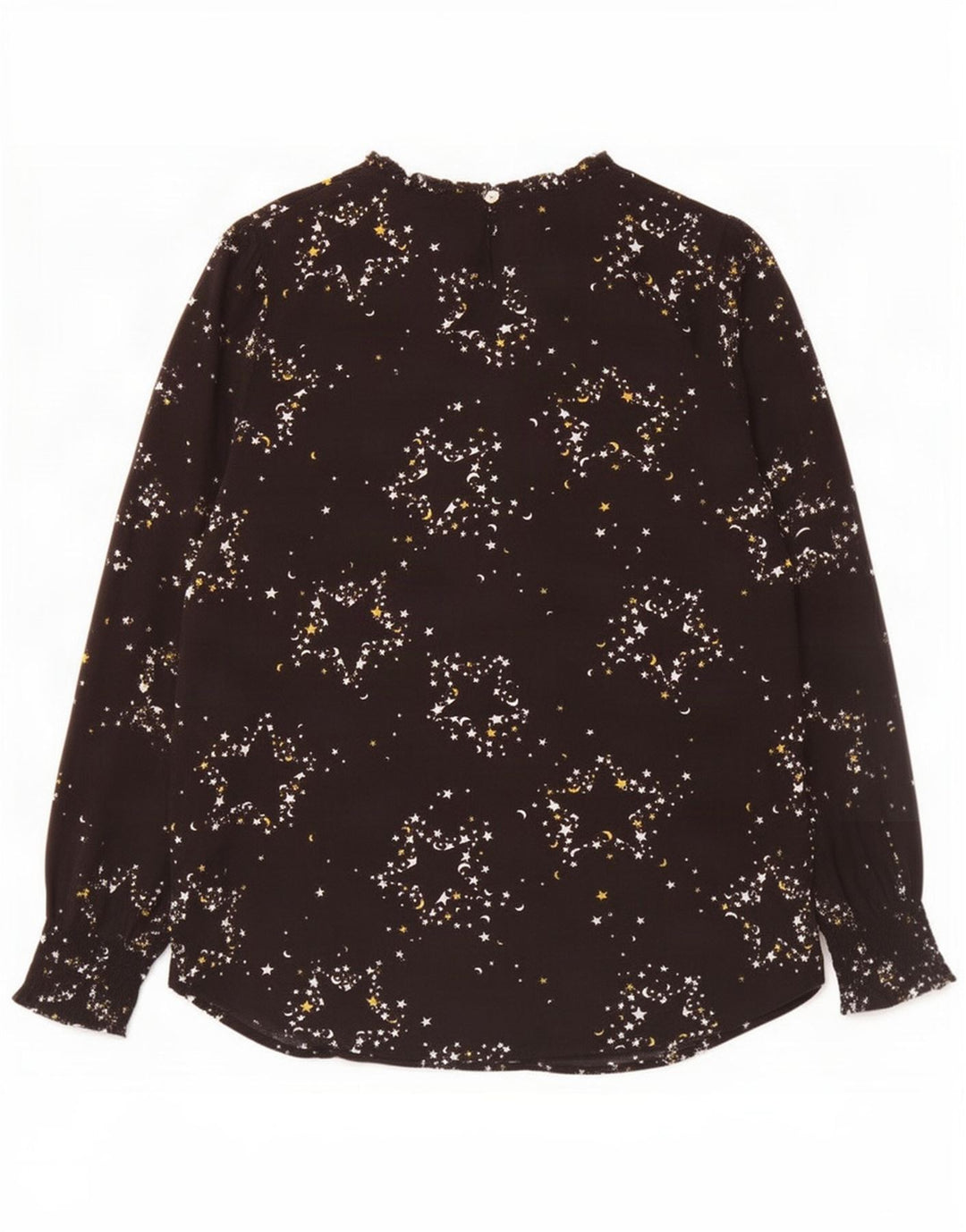 Marks & Spencer Damen-Blusenoberteil mit abstraktem Muster, Gr. 14, Schwarz