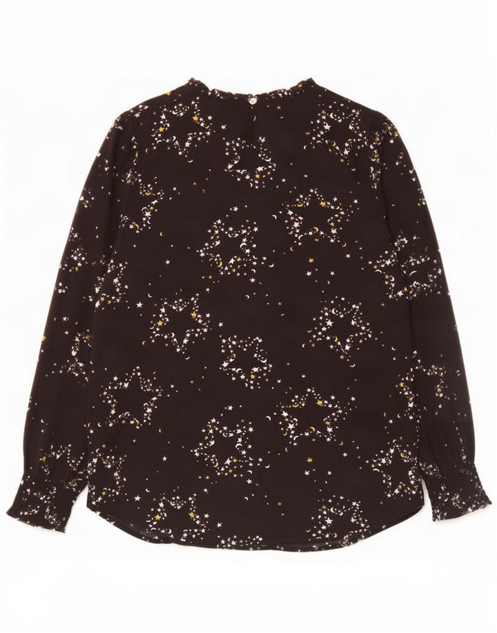 Marks & Spencer Damen-Blusenoberteil mit abstraktem Muster, Gr. 14, Schwarz