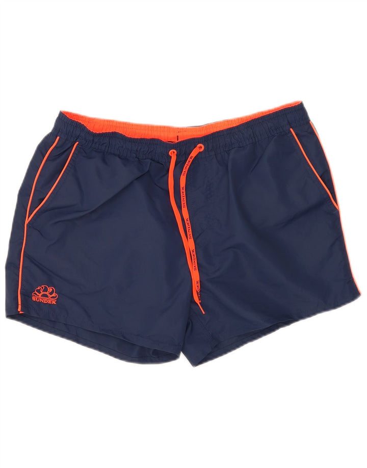 Sundek Herren-Badeshorts, groß, marineblaues Nylon