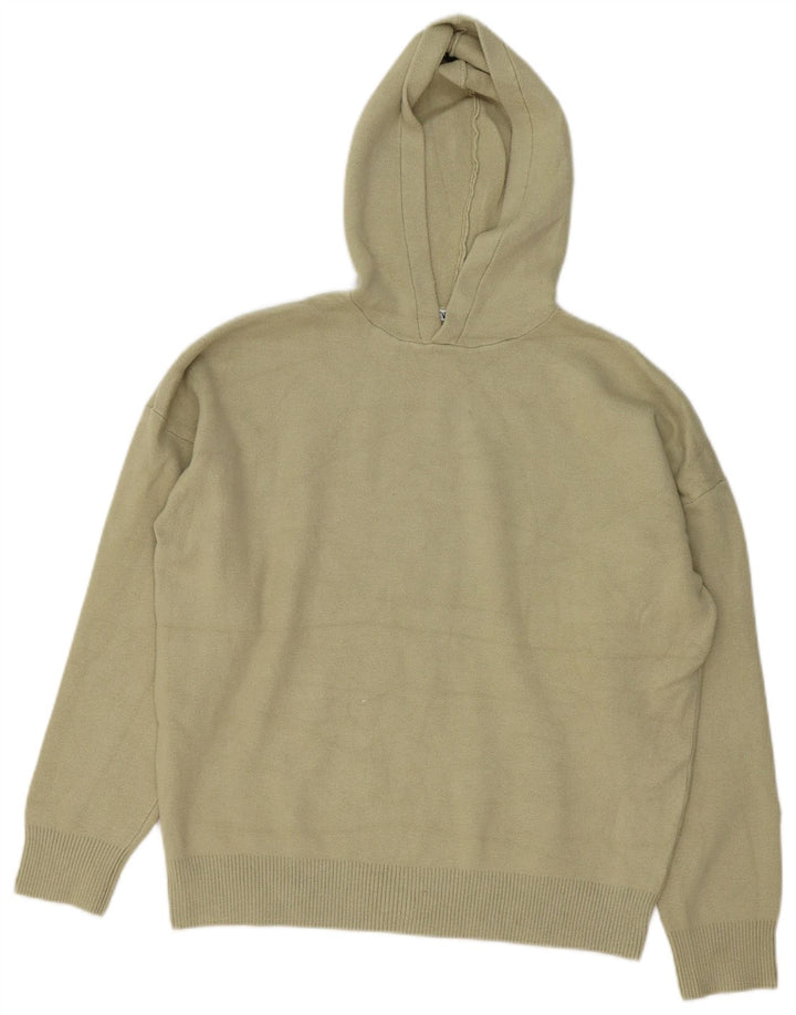 Zara Herren-Pullover mit Kapuze, mittelgroße Khaki-Viskose
