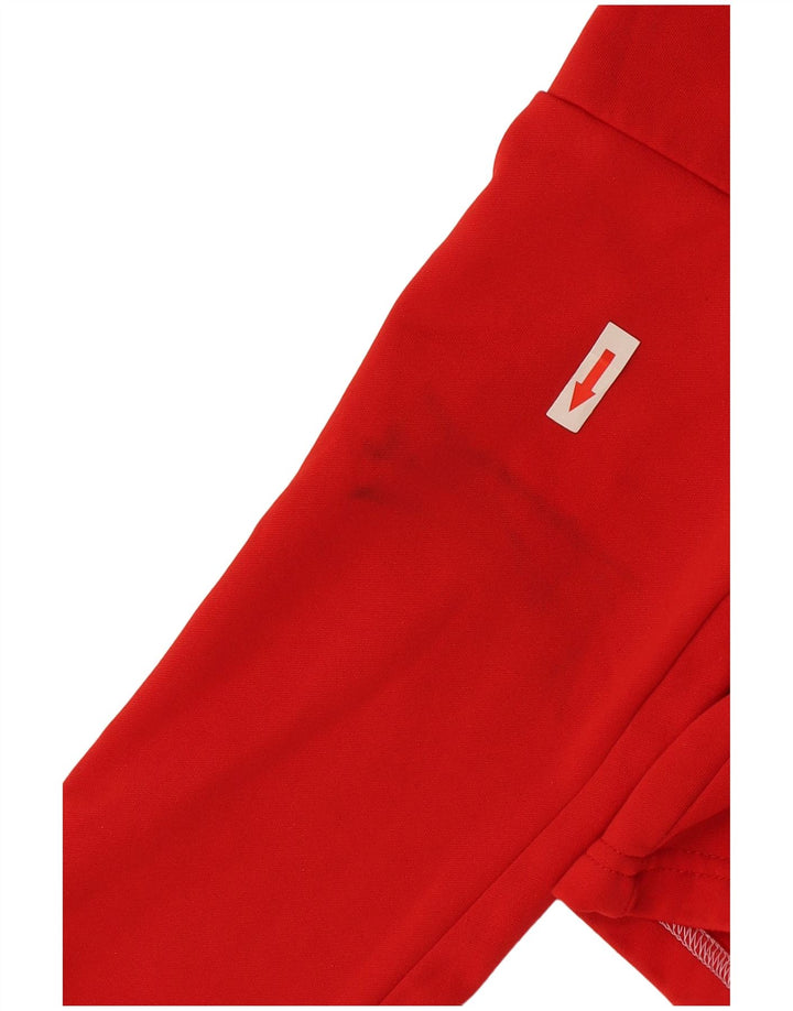 Nike Herren-Dri-Fit-Oberteil mit Reißverschluss, langärmlig, Mittelrotes Farbblock-Polyester