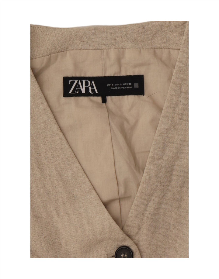 Zara Damen Weste UK 10 Small Beige