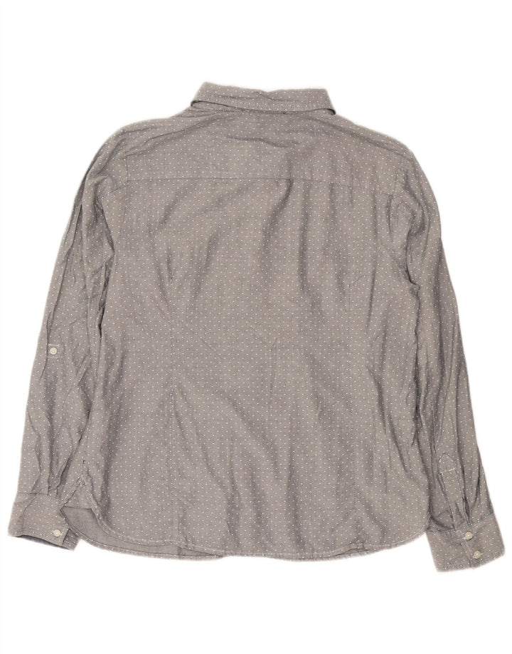 TOMMY HILFIGER Damen Hemd UK 16 Große grau gefleckte Baumwolle