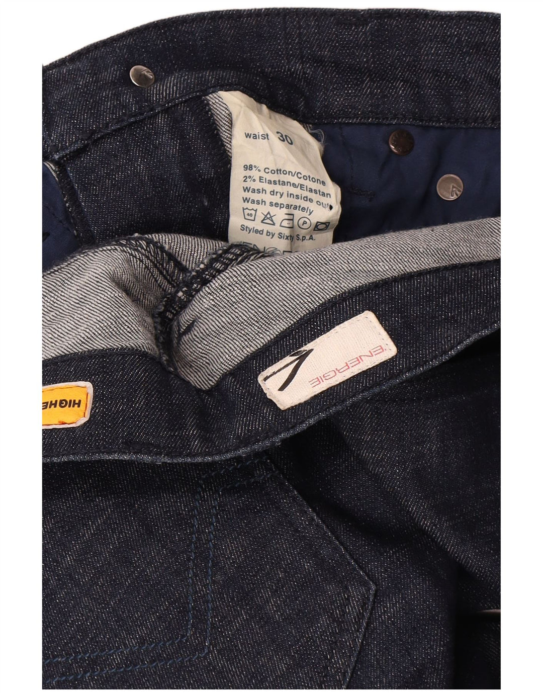 Energie Damen Slim Jeans W30 L34 Marineblau Baumwolle
