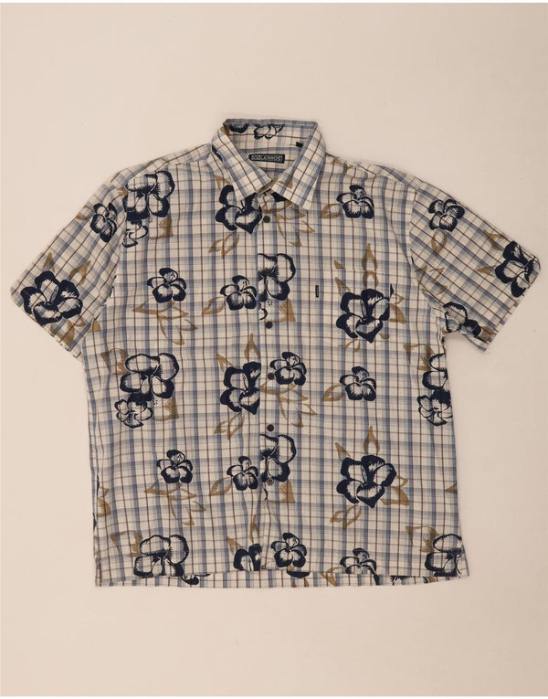 LERROS Herren-Kurzarmhemd XL, blau kariert, Baumwolle