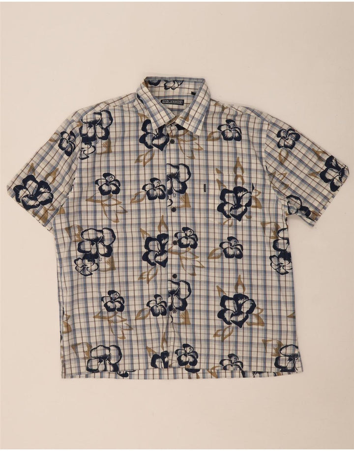 LERROS Herren-Kurzarmhemd XL, blau kariert, Baumwolle