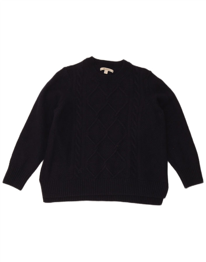 Barbour Damen-Pullover mit Rundhalsausschnitt, UK 14, große marineblaue Wolle
