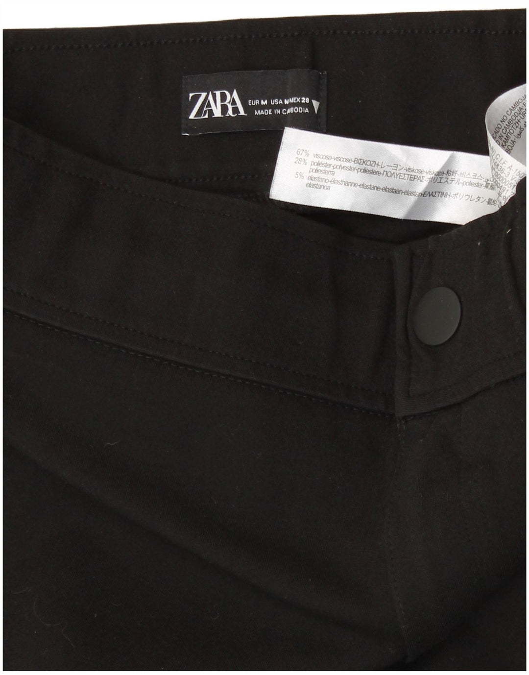 Zara Skinny-Hose mit hohem Bund für Damen, mittelgroß, W28, L27, schwarze Viskose