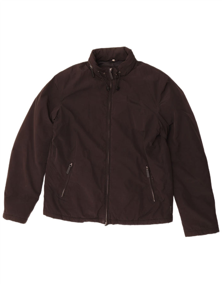 Armani Jeans Herren-Windbreakerjacke mit Kapuze, UK 44 2XL, schwarzes Polyester