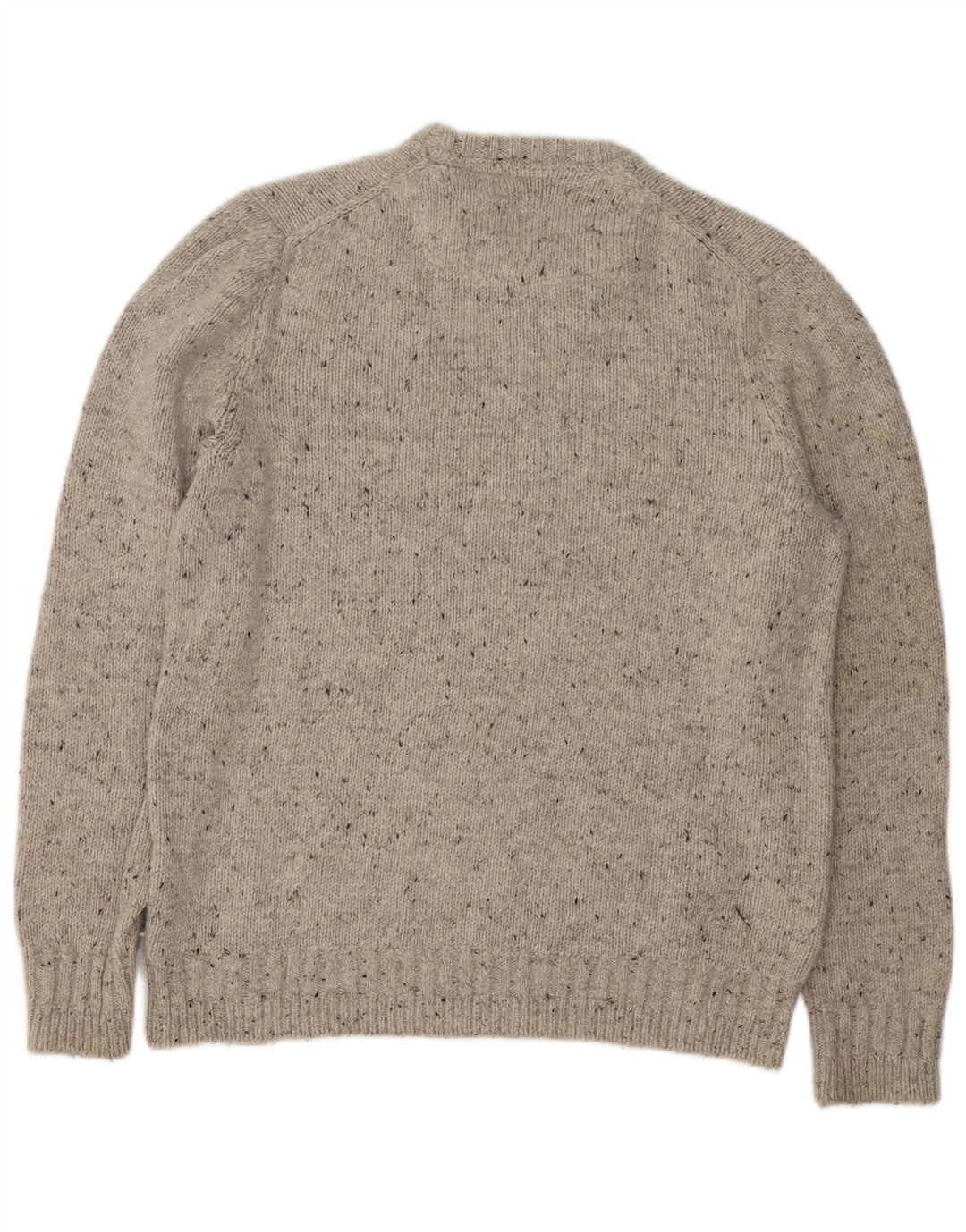 Fat Face Herren-Pullover mit Rundhalsausschnitt, groß, grau gesprenkelte Wolle