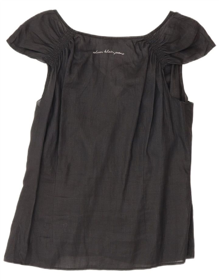 Calvin Klein Jeans Damen Bluse Top UK 18 XL Schwarz